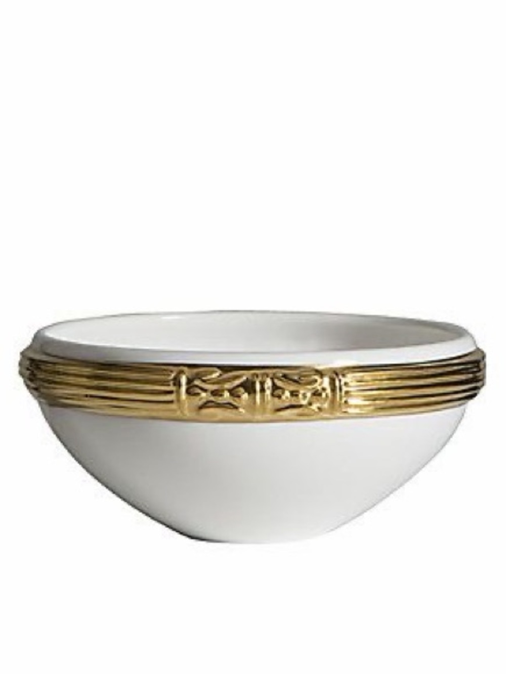 Katy Briscoe China Bowl with hand-painted 24K gold trim